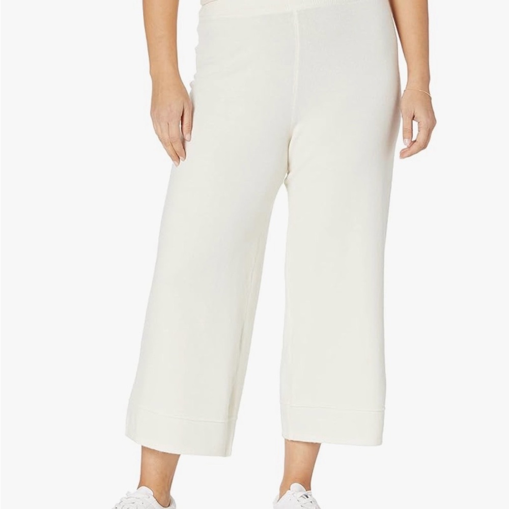 The Drop Cropped Wide-Leg Knit Pants - Cream - Picture 1 of 3
